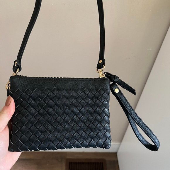 Black chevron clutch purse - Picture 2 of 10